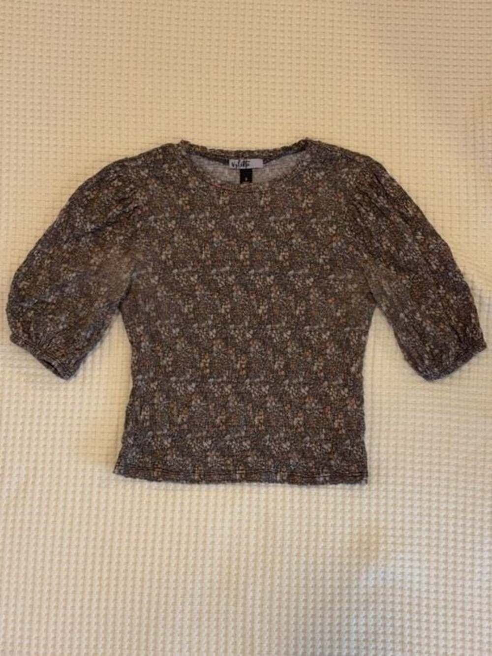 Vylette Floral Puff Sleeve Top Size S